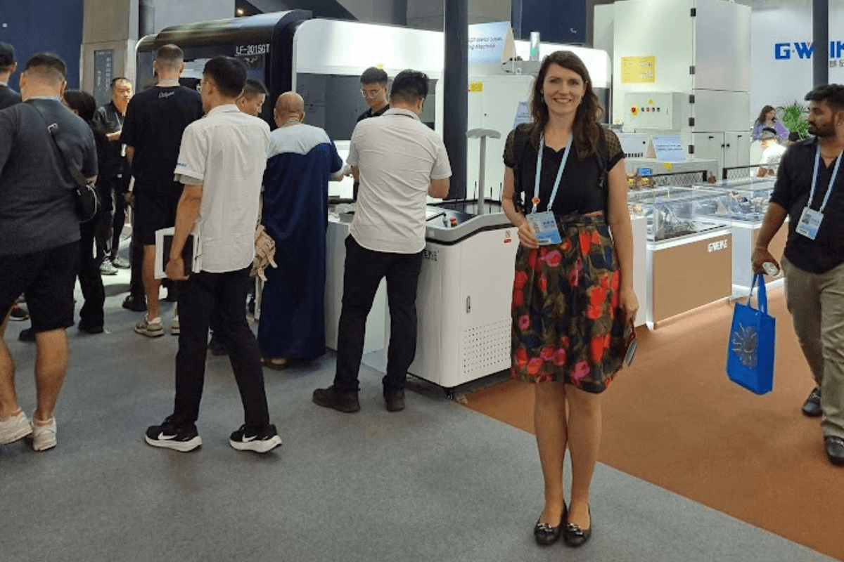 Michaela Královičová na veľtrhu Canton Fair (zdroj: vlastné).